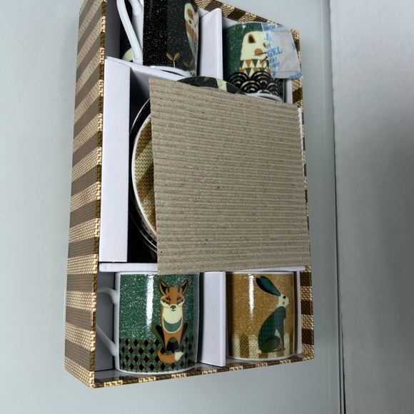 Magpie Tom Frost Espresso Cup Saucer Plate Dusk Wildlife Set New In Box - Picture 1 of 5
